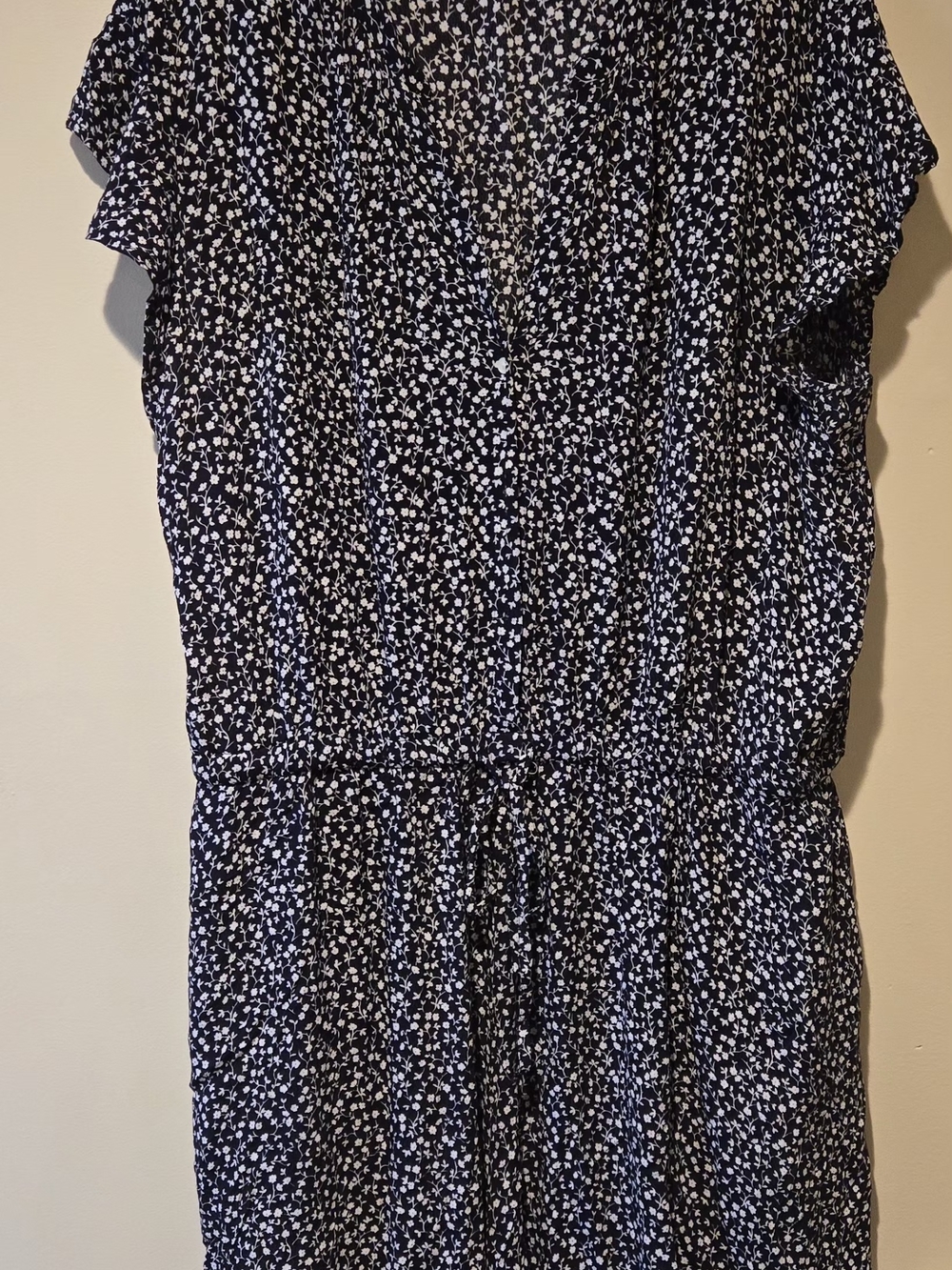 GAP Navy Blue and White Floral Print Romper